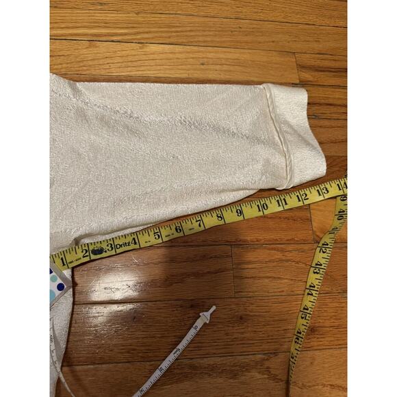 Vintage 80'S VICTORIA'S SECRET GOLD LABEL WHITE CRINKLE SATIN BELTED ROBE S/M ** - Picture 10 of 11